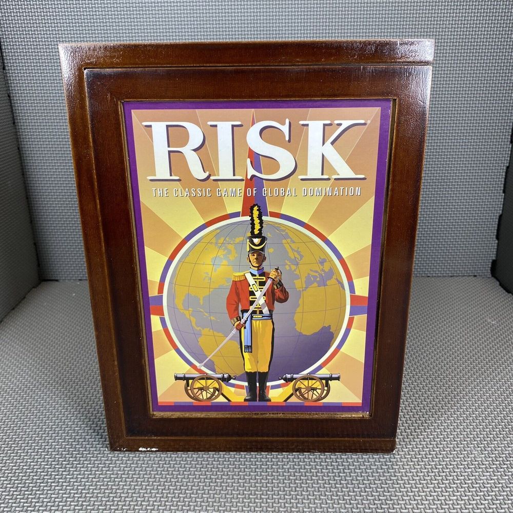 Hasbro Risk War Vintage Board Game Collection Wooden Book Shelf Box Target 2011